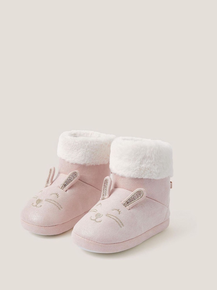 Monsoon Pink Shimmer Bunny Slipper Boots - Image 3 of 3 Monsoon Pink Shimmer Bunny Slipper Boots - Image 3 of 3
