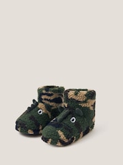 Monsoon Green Dinosaur Camo Slipper Boots - Image 2 of 3