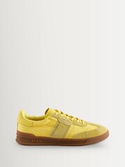 Polo Ralph Lauren Yellow Suede Nylon Material Mix Aera Trainers - Image 1 of 1