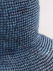 Navy Blue Straw Bucket Hat - Image 5 of 6