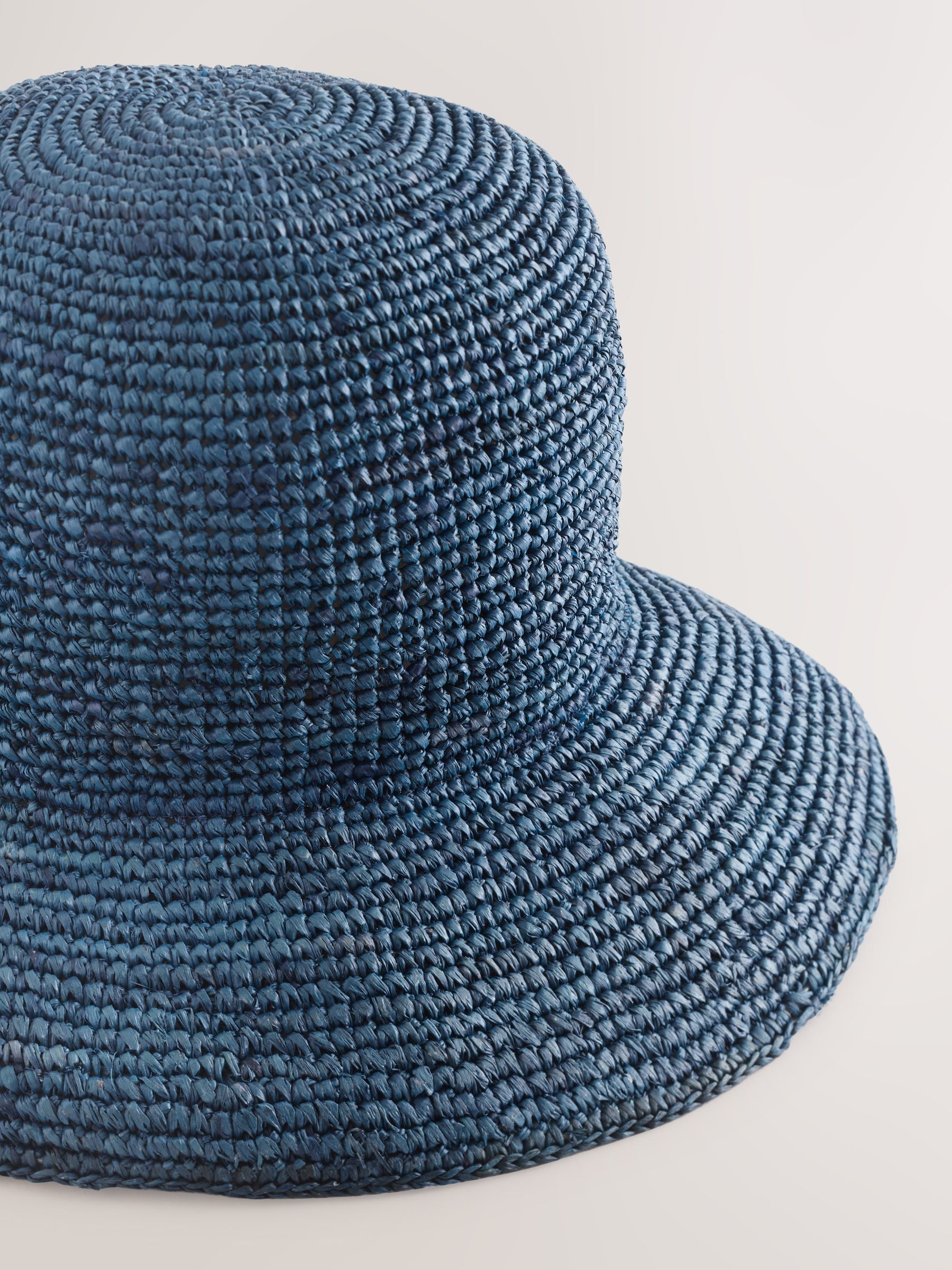 Buy Navy Blue Straw Bucket Hat from Next Romania