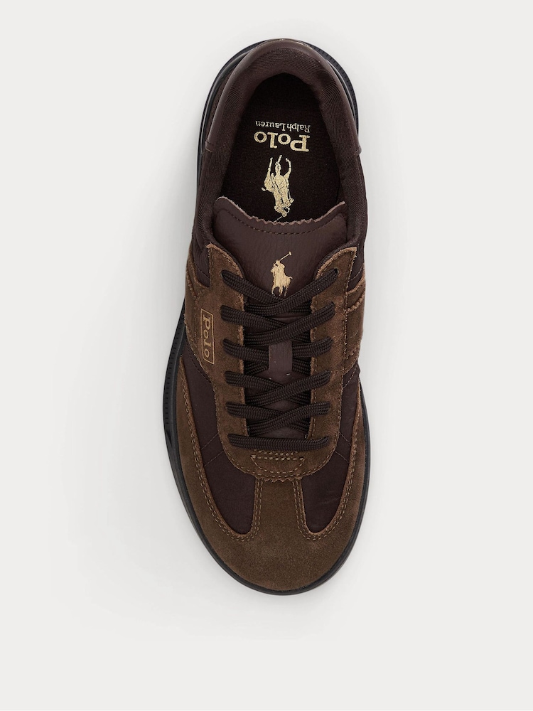 Polo Ralph Lauren Brown Suede Nylon Material Mix Aera Trainers - Image 4 of 4 Polo Ralph Lauren Brown Suede Nylon Material Mix Aera Trainers - Image 4 of 4