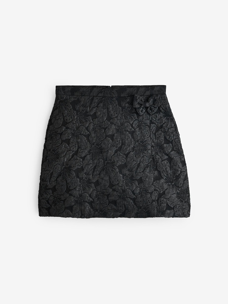 French Connection Black Sharon Jacquard Mini Skirt - Image 1 of 1 French Connection Black Sharon Jacquard Mini Skirt - Image 1 of 1