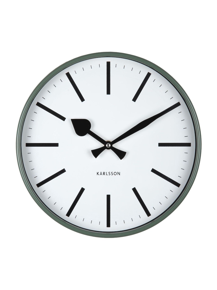 Present Time Jungle Green Classic Original Station Wall Clock - Image 2 of 5 Present Time Jungle Green Classic Original Station Wall Clock - Image 2 of 5