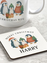 Loveabode Personalised Christmas Penguin Mug & Coaster Gift Set - Image 4 of 4