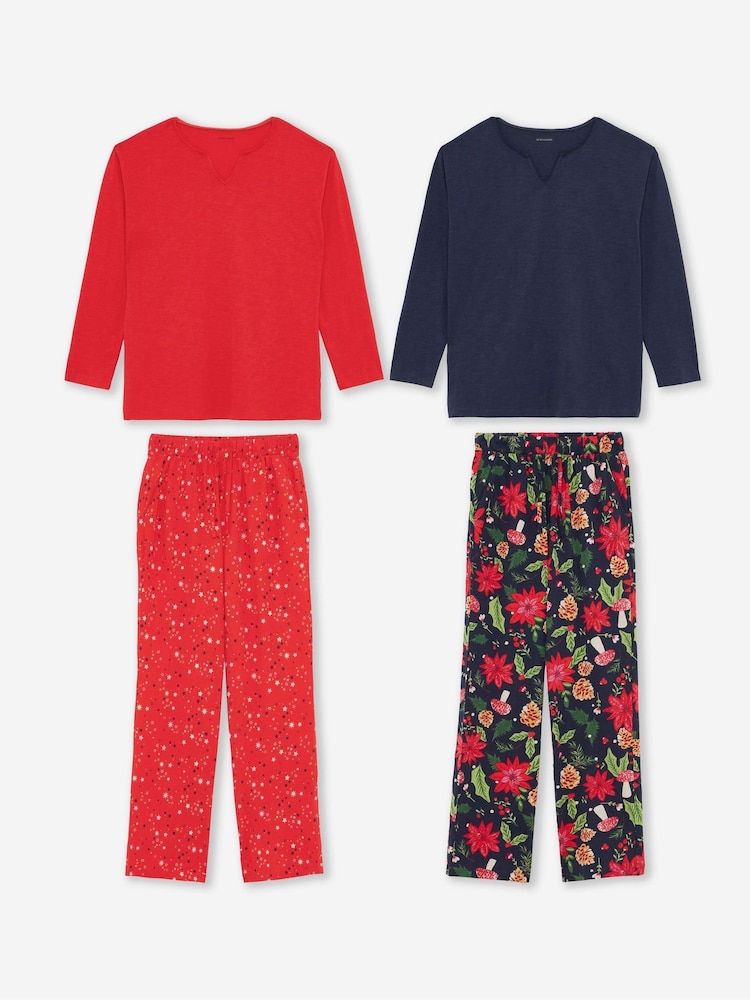 JD Williams Red Cotton Pyjamas Set 2 Pack - Image 1 of 5 JD Williams Red Cotton Pyjamas Set 2 Pack - Image 1 of 5
