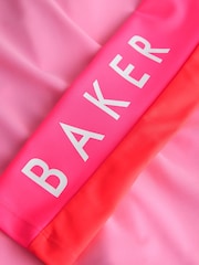 Baker by Ted Baker Pink Colour Block Rach 3 Piece Vest and Bikini Set - Image 4 of 7