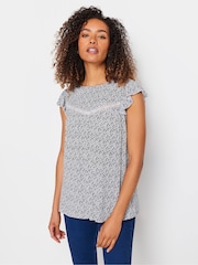 M&Co Animal Print Lace Insert Top - Bild 1 von 5