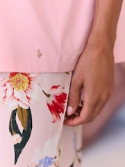 B by Ted Baker Pink Floral Cotton Viscose T-Shirt & Pyjamas Set - صورة 5 من 5