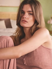 B by Ted Baker Pink Marl Viscose Blend Lounge Vest With Built in Shelf Support - Εικόνα 8 από 8