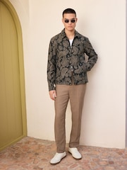 Black Floral Patterned Zip Through Jacket - Image 2 of 11