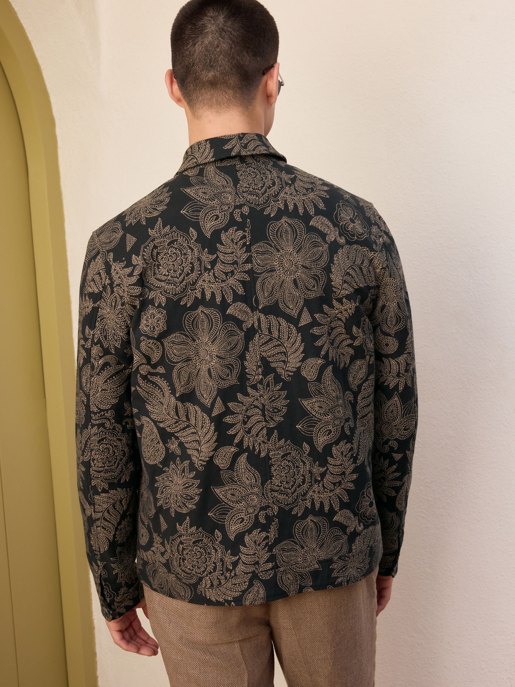 Buy Black Floral Patterned Zip Through Jacket from Next Romania