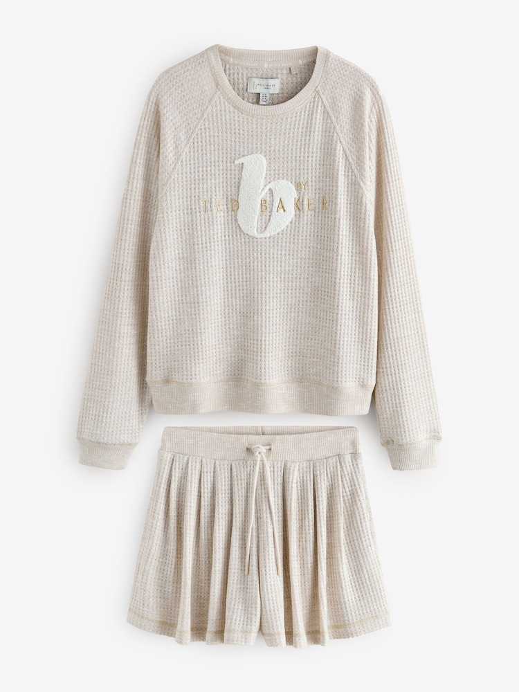 B by Ted Baker Viscose Blend Waffle Shorts Set - Image 1 of 7 B by Ted Baker Viscose Blend Waffle Shorts Set - Image 1 of 7