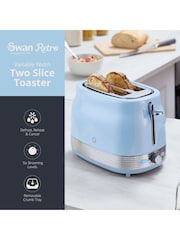Swan Blue 930W Retro 2 Slice Toaster - Image 2 of 8