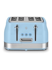 Swan Blue 1860W Retro 4 Slice Toaster - Image 1 of 8