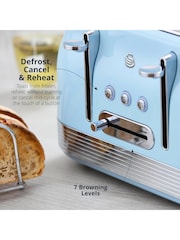 Swan Blue 1860W Retro 4 Slice Toaster - Image 4 of 8