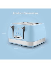 Swan Blue 1860W Retro 4 Slice Toaster - Image 7 of 8