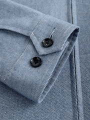 Blue Smart Zip Through Jacket with Linen - Image 9 of 10