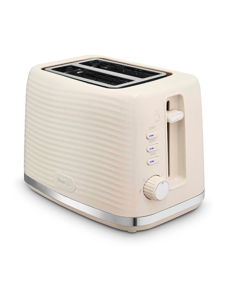 Swan Cream Wave 2-Slice Toaster - Image 1 of 7