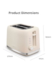 Swan Cream Wave 2-Slice Toaster - Image 6 of 7
