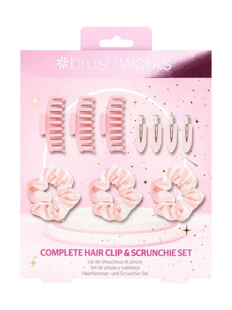 Brush Works Complete Pink Hair Clip & Scrunchie Gift Set (Worth £20) - Image 1 of 5 Brush Works Complete Pink Hair Clip & Scrunchie Gift Set (Worth £20) - Image 1 of 5