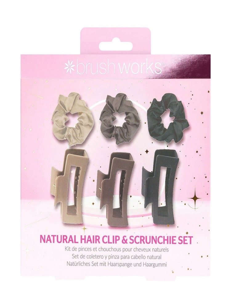 Brush Works Natural Hair Clip & Scrunchie Set (Worth £15) - Image 1 of 5 Brush Works Natural Hair Clip & Scrunchie Set (Worth £15) - Image 1 of 5