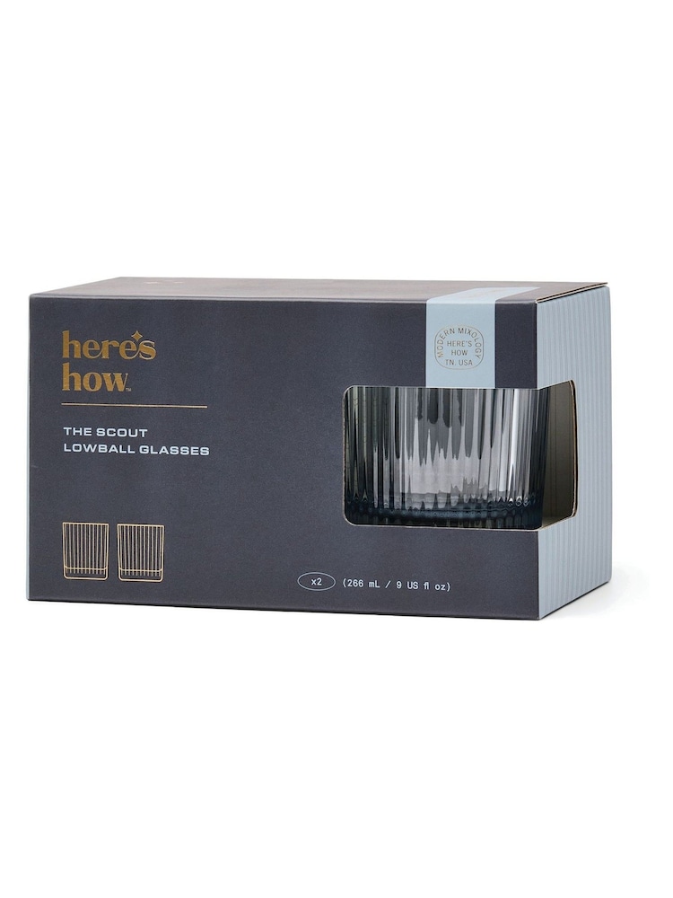 Here''s How Set of 2 Blue The Scout Lowball Glasses - Image 1 of 3