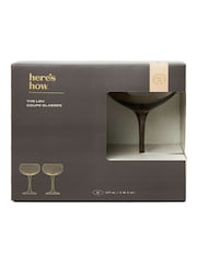 Here''s How Set of 2 Smoke The Lou Coupe Glasses - Image 2 of 4