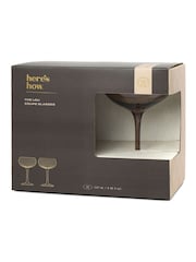 Here''s How Set of 2 Smoke The Lou Coupe Glasses - Image 3 of 4