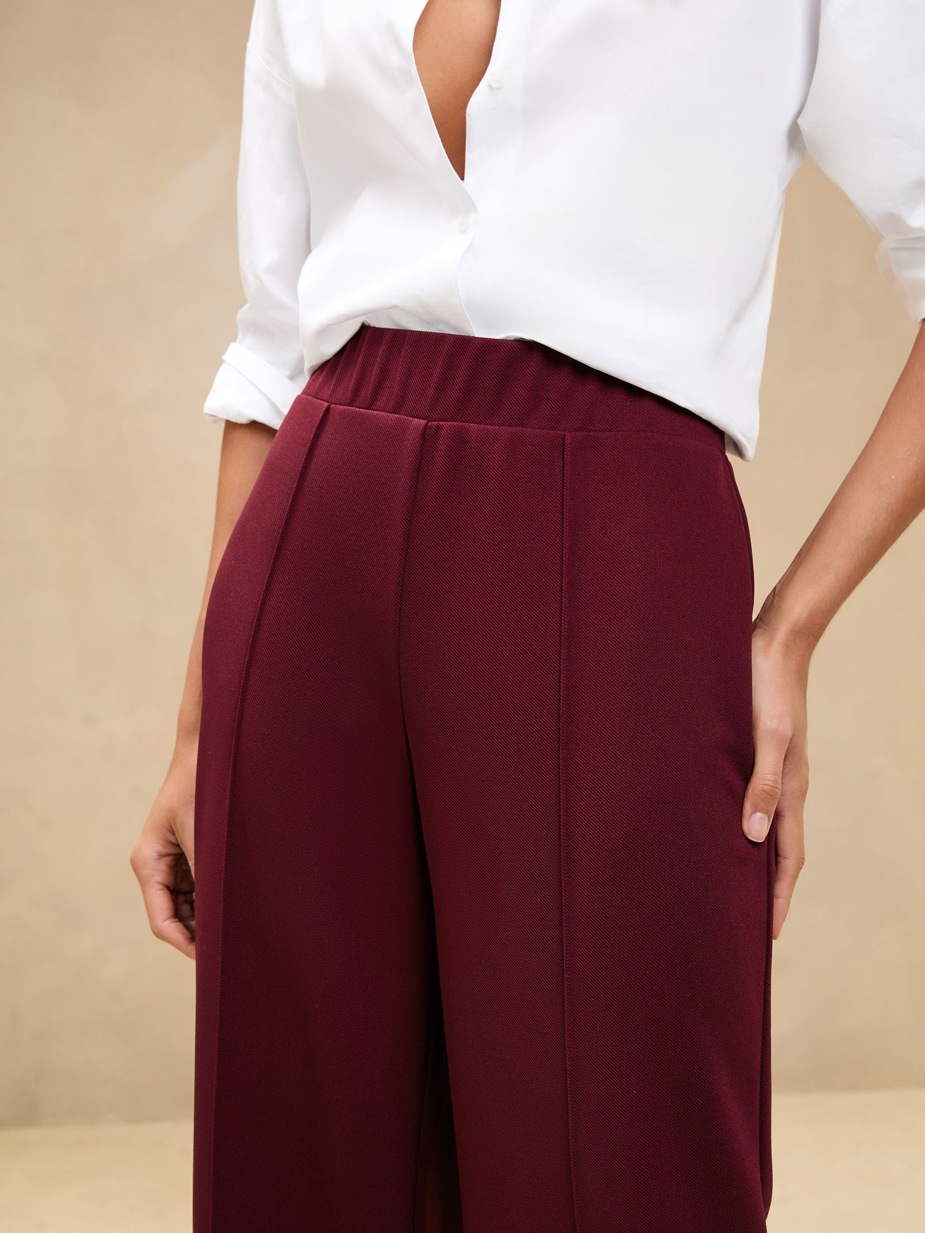 Buy Lipsy Burgundy High Waist Wide Leg Trousers from Next Canada