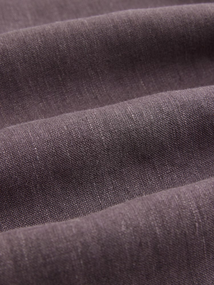 Mauve - Zožane hlače običajnega kroja - Signature 100% lanene nabrane chino hlače - Slika 11 iz 11