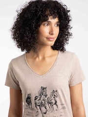 Weird Fish Cream Wild Ponies Front Print Graphic T-Shirt - Image 4 of 6