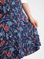 Azul marinho - Weird Fish Lorient Printed Jersey Midi Skirt - Imagem 4 de 6