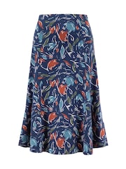 Azul marinho - Weird Fish Lorient Printed Jersey Midi Skirt - Imagem 5 de 6