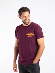 Weird Fish Purple Mountain Valley Back Print Graphic T-Shirt - Image 1 of 6