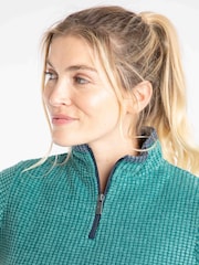 Weird Fish Green Beye 1/4 Zip Grid Fleece - Image 5 of 7