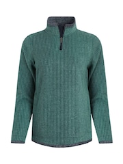 Weird Fish Green Beye 1/4 Zip Grid Fleece - Image 6 of 7