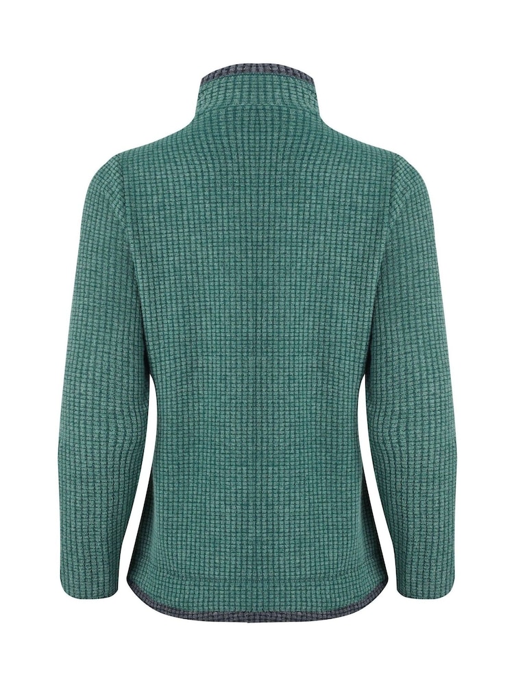 Weird Fish Green Beye 1/4 Zip Grid Fleece - Image 7 of 7 Weird Fish Green Beye 1/4 Zip Grid Fleece - Image 7 of 7