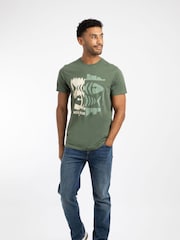Weird Fish Green Double Fish Front Print Graphic T-Shirt - Image 3 of 6