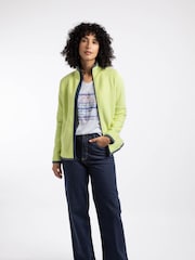 Weird Fish Lime Green Ariana Full Zip Grid Fleece - Image 3 of 7