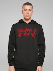 All + Every Black Rockwell Somebody's Watching Me Lyrics Halloween Hooded Sweatshirt - Image 1 of 4
