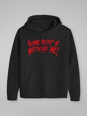 All + Every Black Rockwell Somebody's Watching Me Lyrics Halloween Hooded Sweatshirt - Image 3 of 4