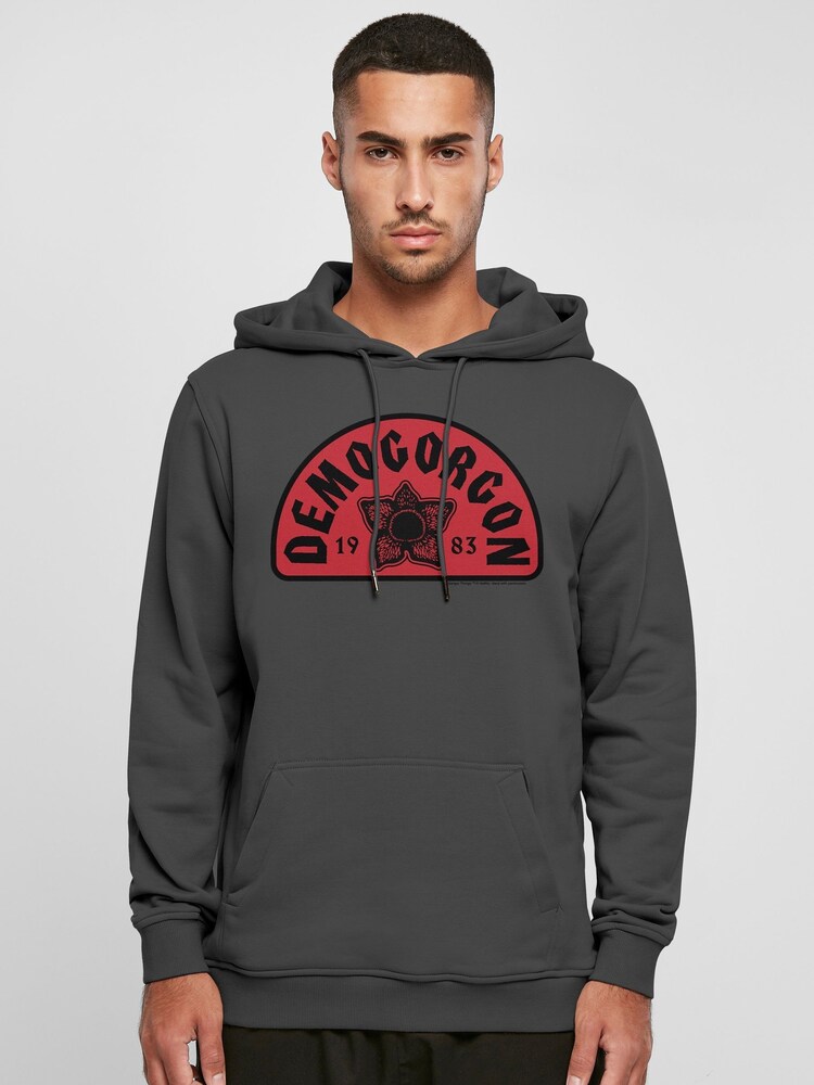 All + Every Grey Stranger Things Demogorgon Face 1983 Hooded Sweatshirt - Image 1 of 4 All + Every Grey Stranger Things Demogorgon Face 1983 Hooded Sweatshirt - Image 1 of 4