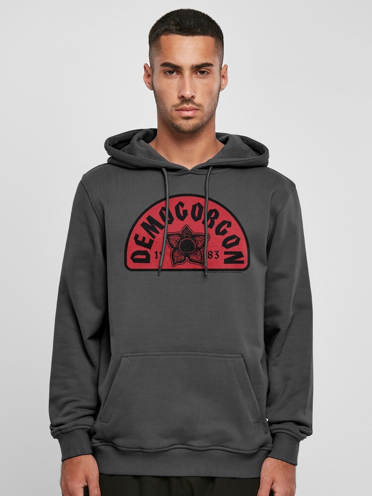 All + Every Grey Stranger Things Demogorgon Face 1983 Hooded Sweatshirt - Image 2 of 4 All + Every Grey Stranger Things Demogorgon Face 1983 Hooded Sweatshirt - Image 2 of 4