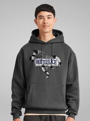 All + Every Grey Beetlejuice Sandworm Text Logo Hooded Sweatshirt - Image 2 of 4