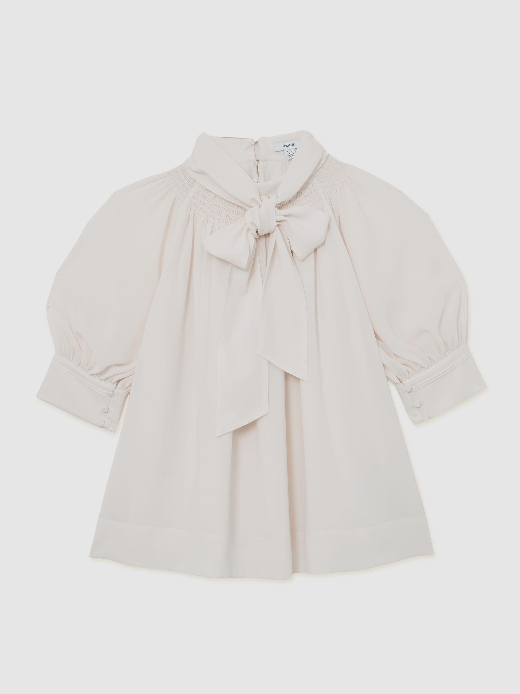 Buy Reiss Ivory Lerina Tie-Neck Short-Sleeve Blouse from Next