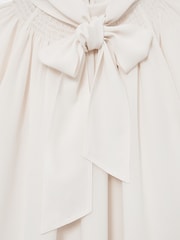 Reiss Ivory Lerina Tie-Neck Short-Sleeve Blouse - Image 6 of 6