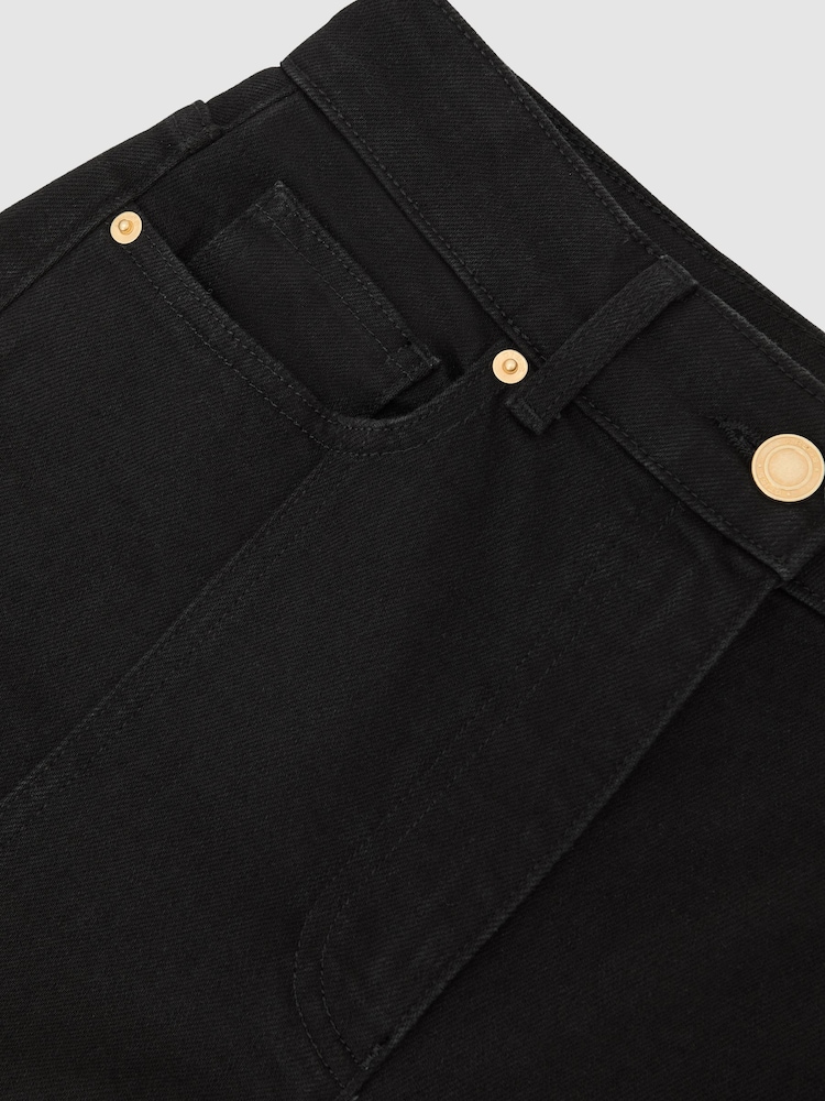 Reiss Black June Flared Seam-Detail Jeans - Image 7 of 7 Reiss Black June Flared Seam-Detail Jeans - Image 7 of 7