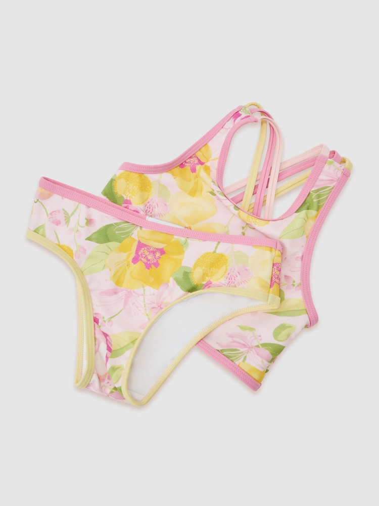Reiss Pink Yaz Floral-Print Bikini Set - Image 1 of 3