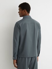 Reiss Airforce Blue Ascend Technical Zip-Through Overshirt - Image 5 of 6
